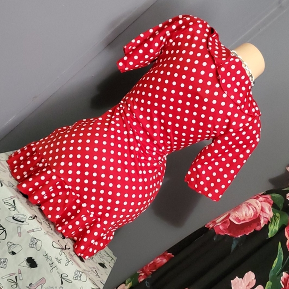 Stunning Imported Polka Dot Mini Dress - Picture 2 of 8